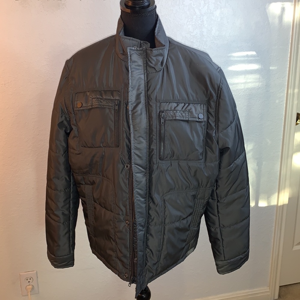 Men Slate grey padded JKT. New no tags.  Men or Woman’s. Warm comfy & warm